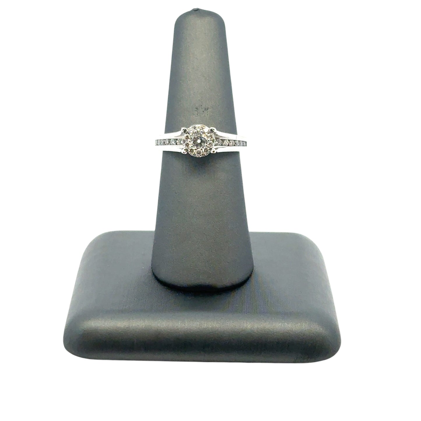 14k White Gold 0.33ct Natural Round Diamond Engagement Ring
