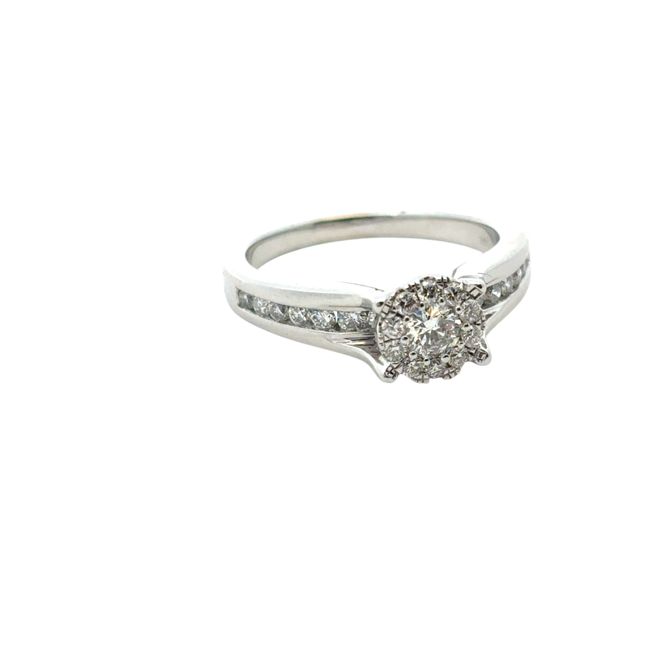 14k White Gold 0.33ct Natural Round Diamond Engagement Ring