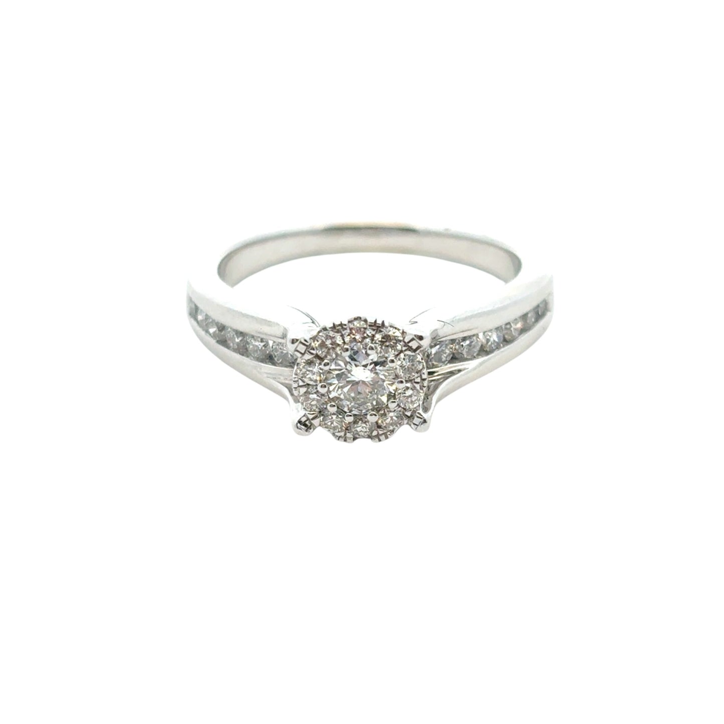 14k White Gold 0.33ct Natural Round Diamond Engagement Ring