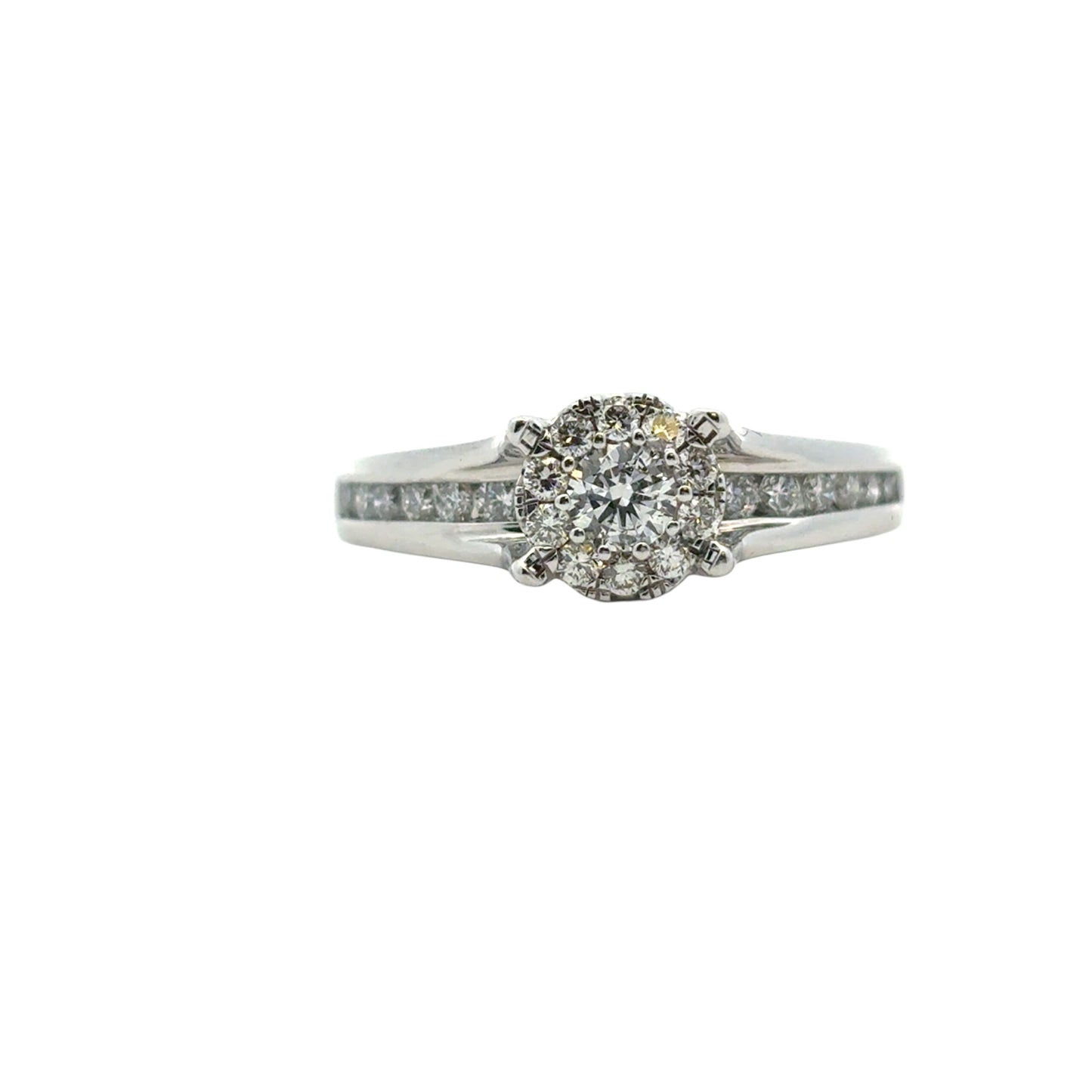 14k White Gold 0.33ct Natural Round Diamond Engagement Ring