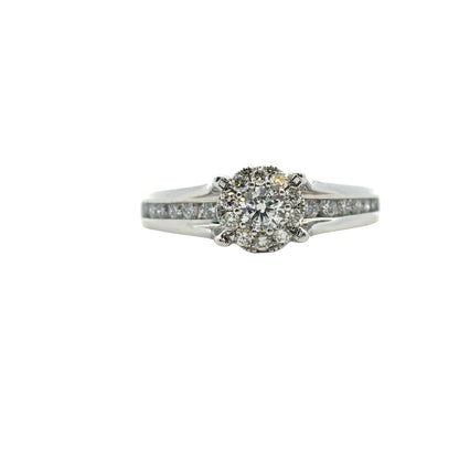 14k White Gold 0.33ct Natural Round Diamond Engagement Ring