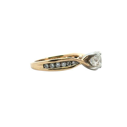 14k Yellow Gold approx. 0.90ctw Natural Round Diamond Engagement Ring