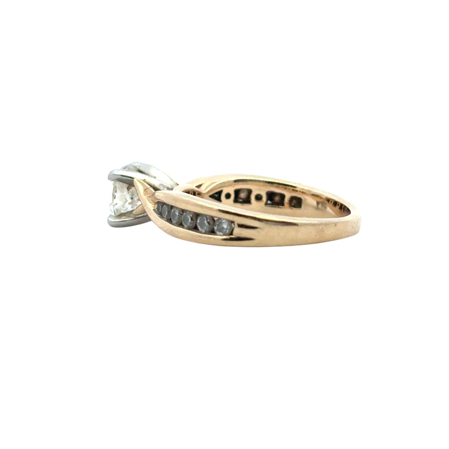 14k Yellow Gold approx. 0.90ctw Natural Round Diamond Engagement Ring