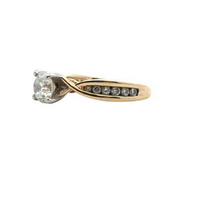 14k Yellow Gold approx. 0.90ctw Natural Round Diamond Engagement Ring