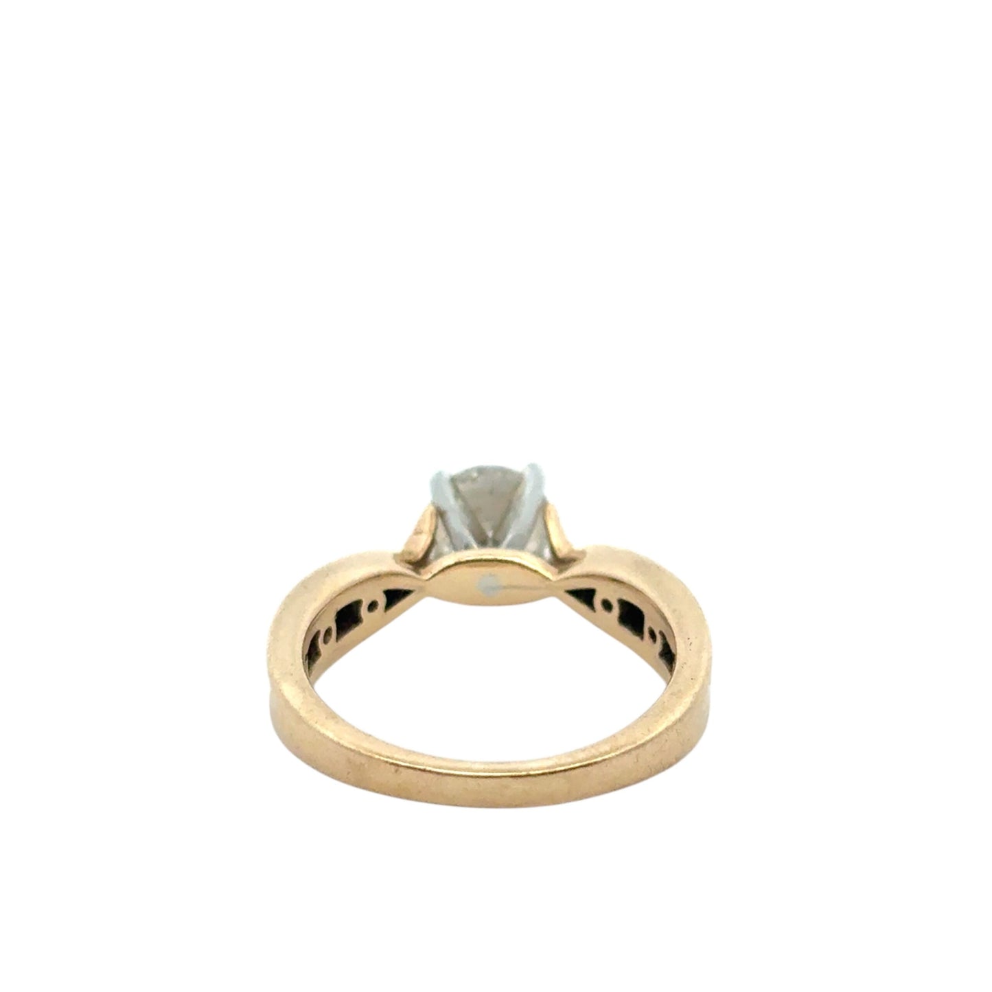 14k Yellow Gold approx. 0.90ctw Natural Round Diamond Engagement Ring