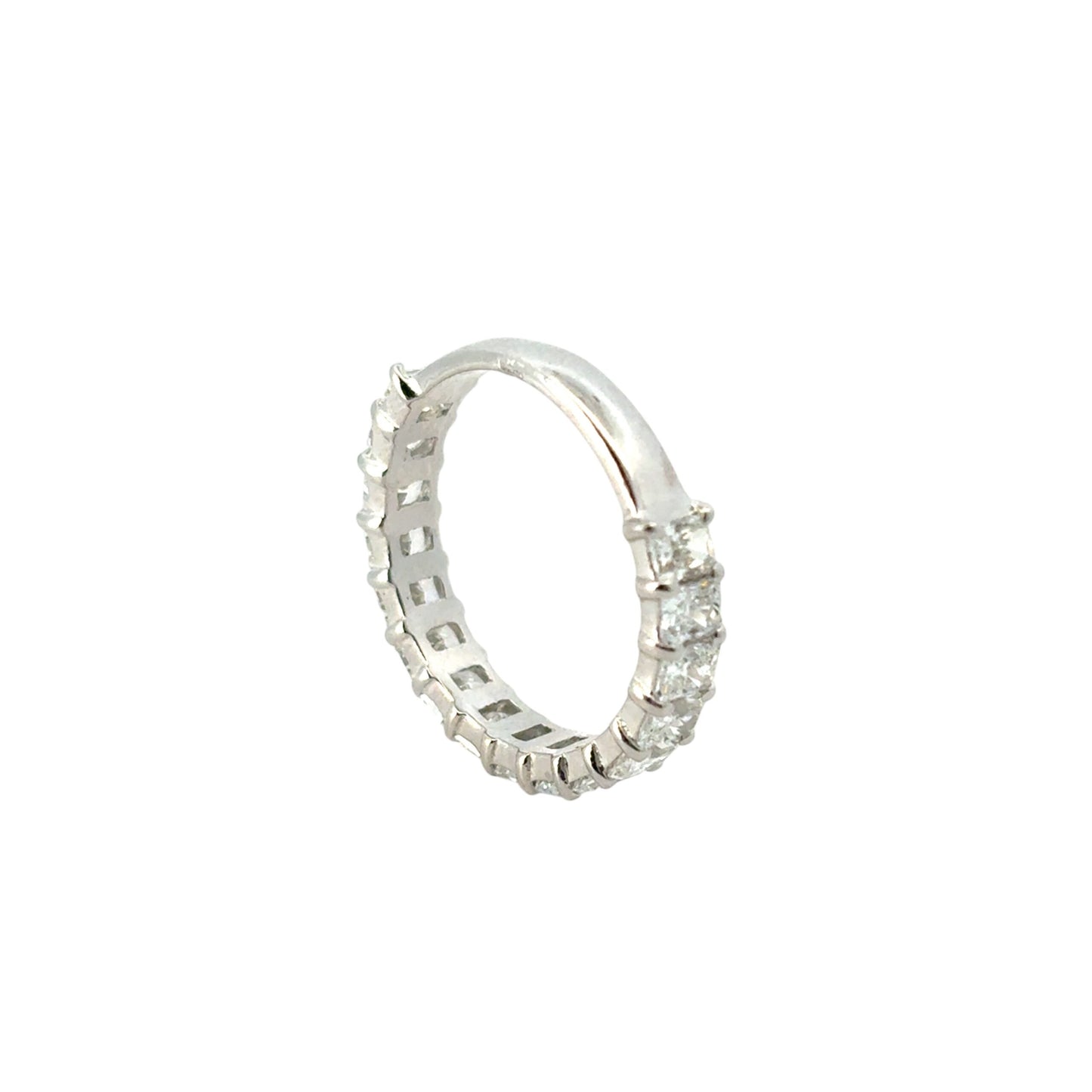 14k White Gold 2.32ctw Emerald Diamond 3/4 Eternity Band Ring
