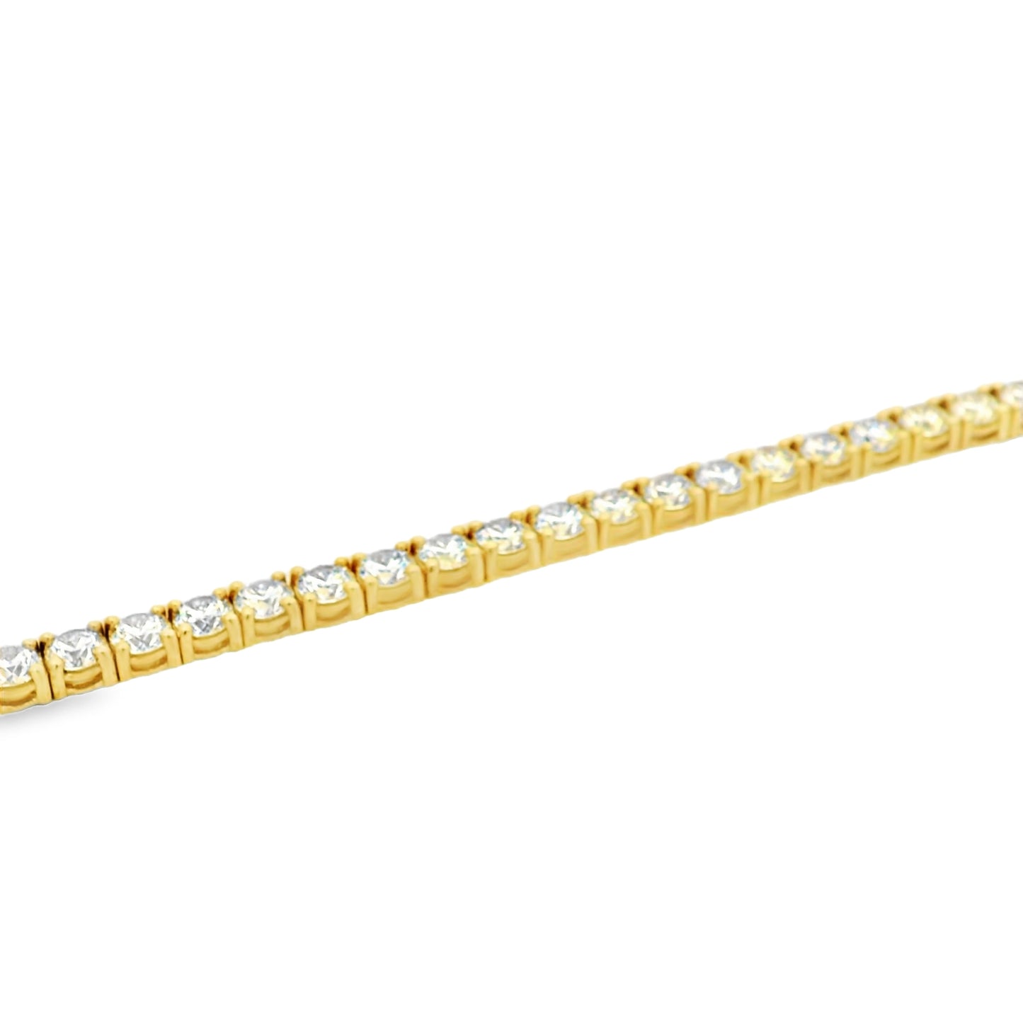 14k Yellow Gold 9.04ctw Round Brilliant Diamond Tennis Bracelet
