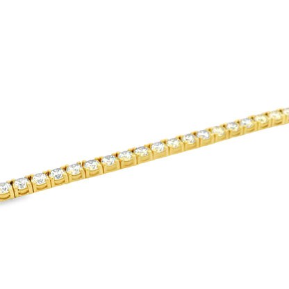 14k Yellow Gold 9.04ctw Round Brilliant Diamond Tennis Bracelet