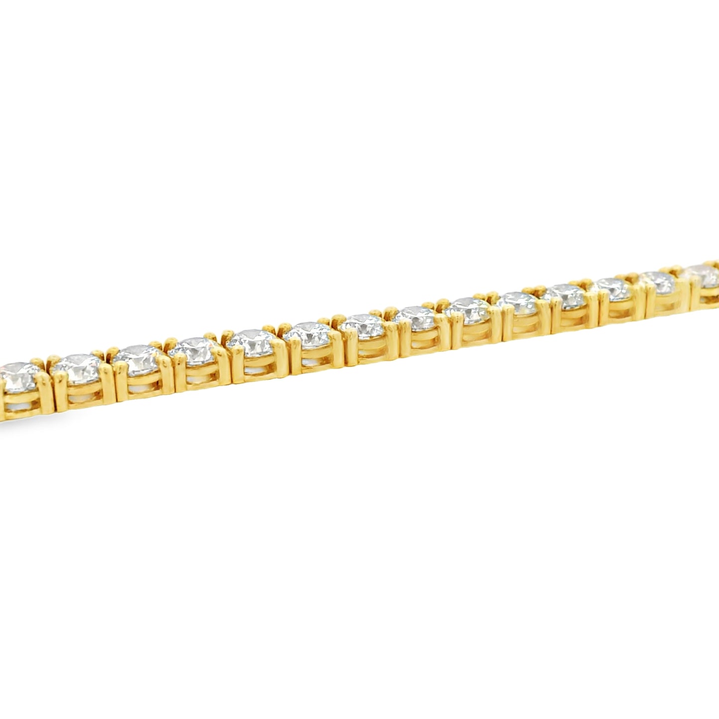14k Yellow Gold 9.04ctw Round Brilliant Diamond Tennis Bracelet