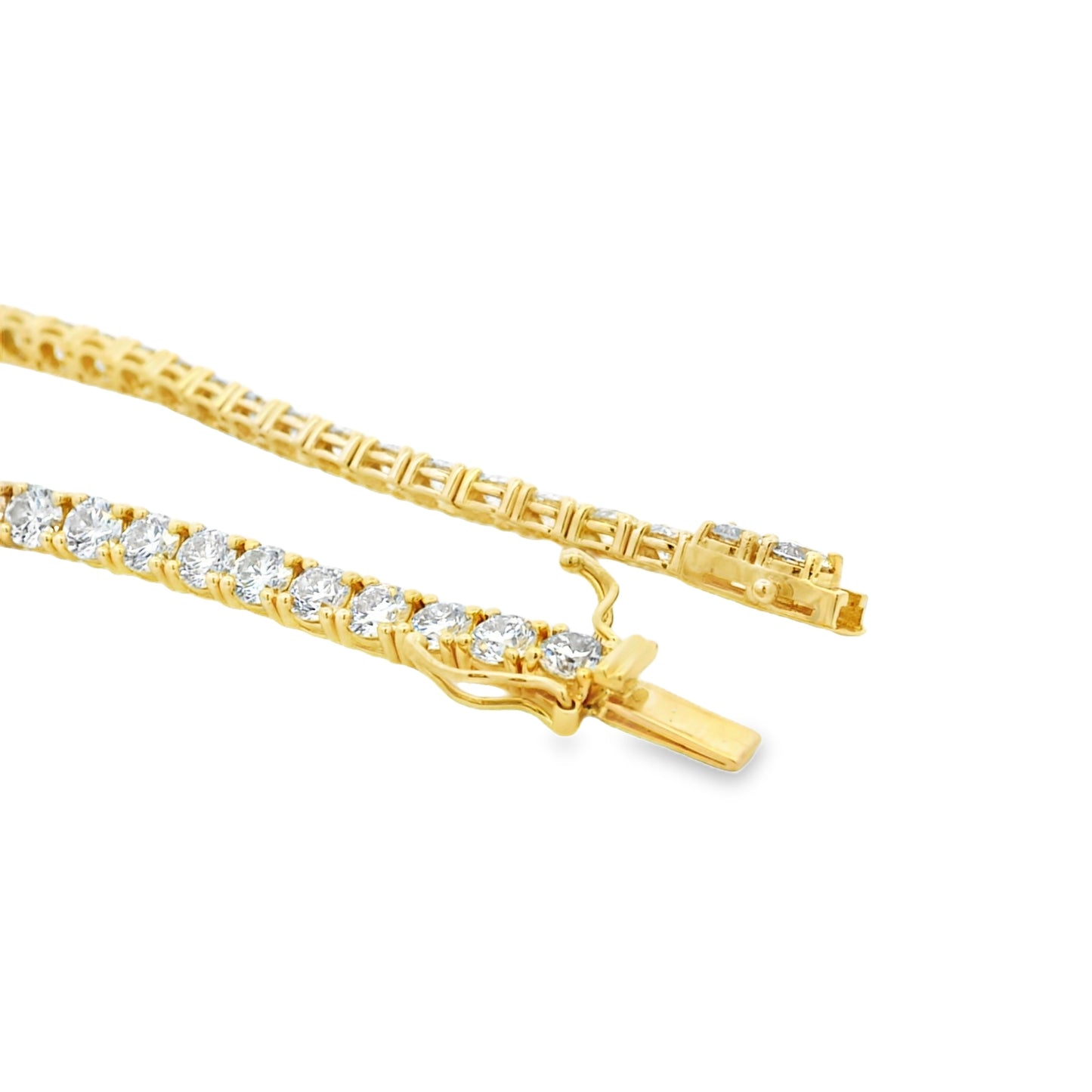 14k Yellow Gold 9.04ctw Round Brilliant Diamond Tennis Bracelet