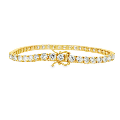 14k Yellow Gold 9.04ctw Round Brilliant Diamond Tennis Bracelet