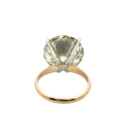 14k Yellow Gold Solitaire Engagement Ring Set with a 15.30ct Round Brilliant Diamond