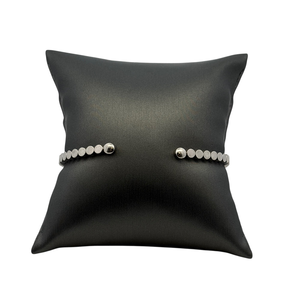 14k White Gold 3ctw Natural Round Diamond Bangle Bracelet