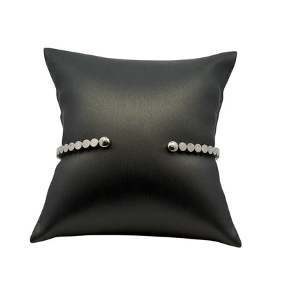 14k White Gold 3ctw Natural Round Diamond Bangle Bracelet