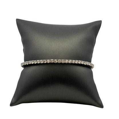 14k White Gold 3ctw Natural Round Diamond Bangle Bracelet