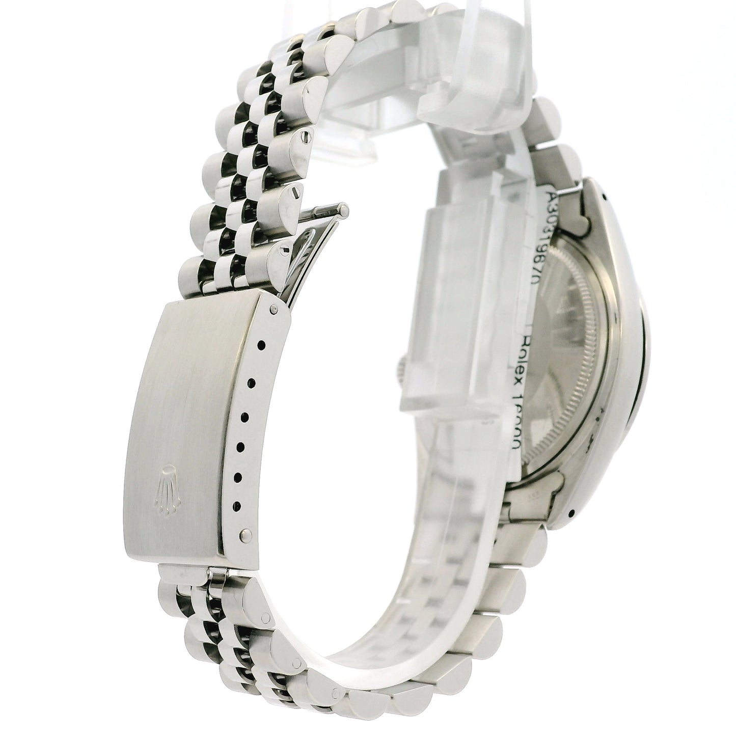 Rolex 16000 Datejust Stainless Steel Silver Tapestry Dial Watch