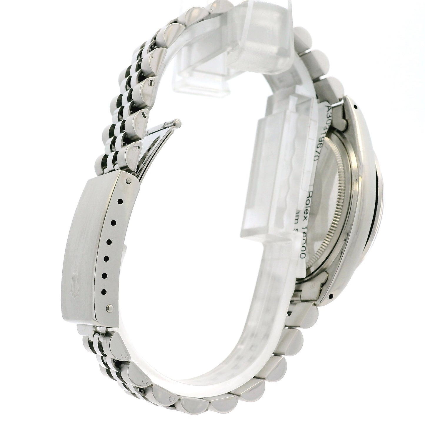 Rolex 16000 Datejust Stainless Steel Silver Tapestry Dial Watch