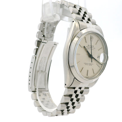 Rolex 16000 Datejust Stainless Steel Silver Tapestry Dial Watch