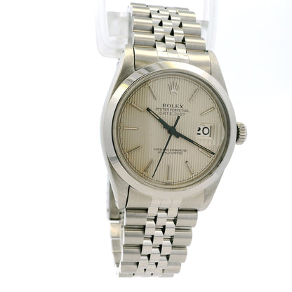 Rolex 16000 Datejust Stainless Steel Silver Tapestry Dial Watch