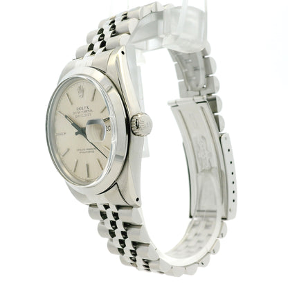 Rolex 16000 Datejust Stainless Steel Silver Tapestry Dial Watch