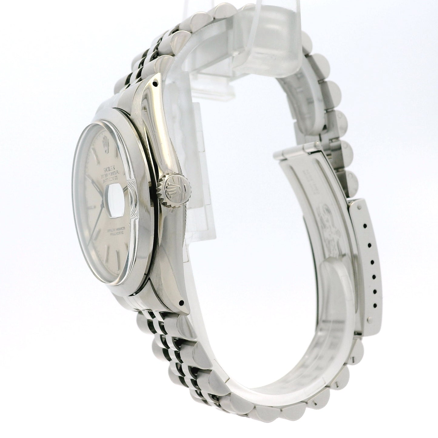 Rolex 16000 Datejust Stainless Steel Silver Tapestry Dial Watch