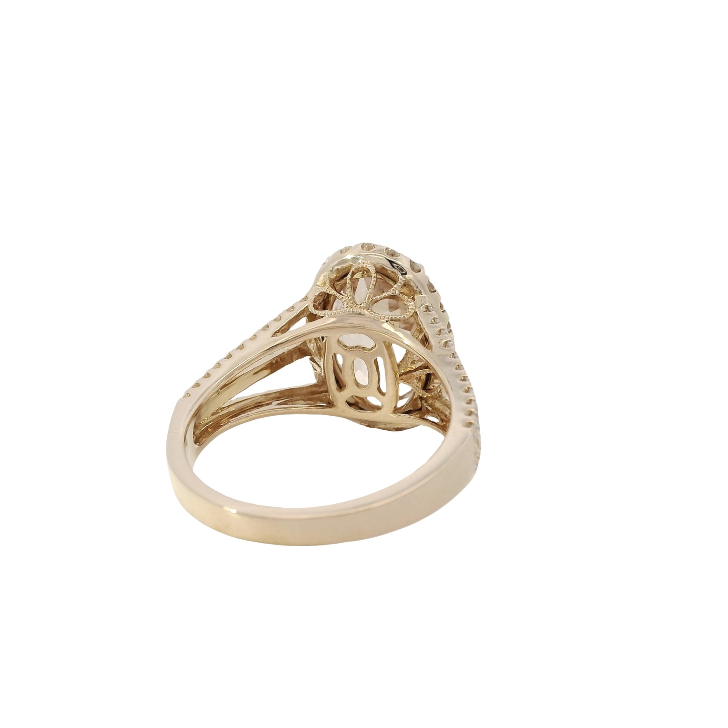 18k Rose Gold 3.85ct Oval Cut Morganite Diamond Ring