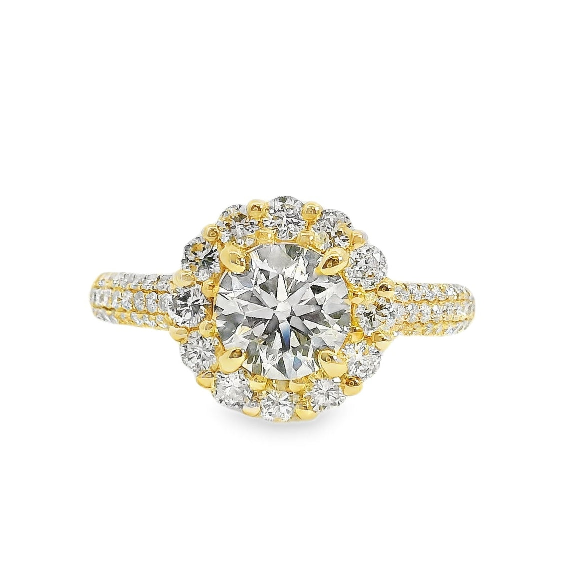 14k Yellow Gold 1.01ct Round Brilliant Diamond Engagement Ring