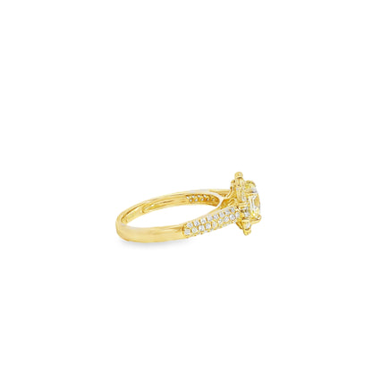14k Yellow Gold 1.01ct Round Brilliant Diamond Engagement Ring