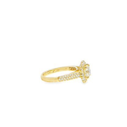 14k Yellow Gold 1.01ct Round Brilliant Diamond Engagement Ring
