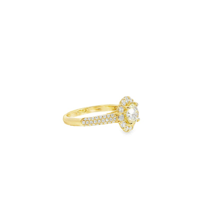 14k Yellow Gold 1.01ct Round Brilliant Diamond Engagement Ring