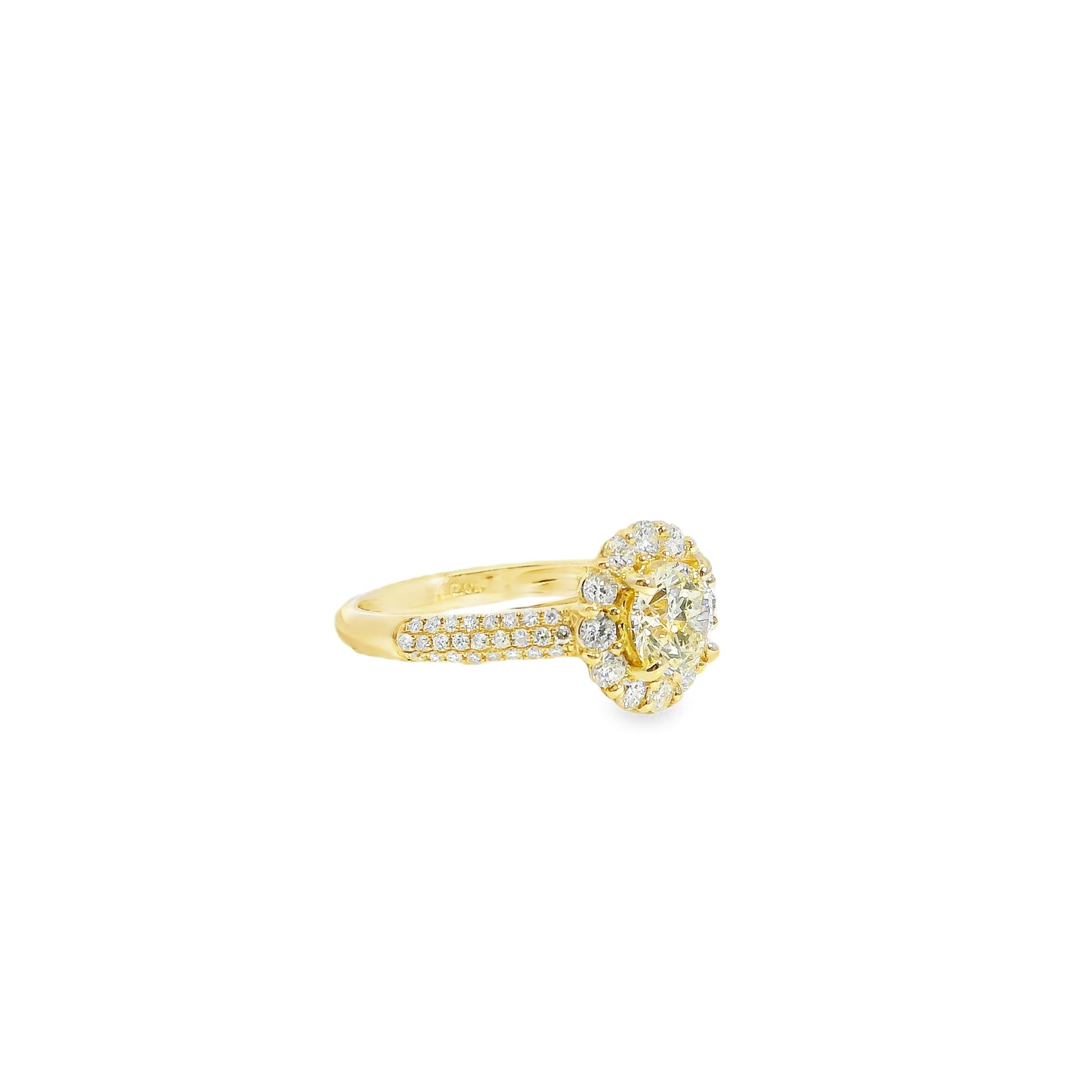 14k Yellow Gold 1.01ct Round Brilliant Diamond Engagement Ring