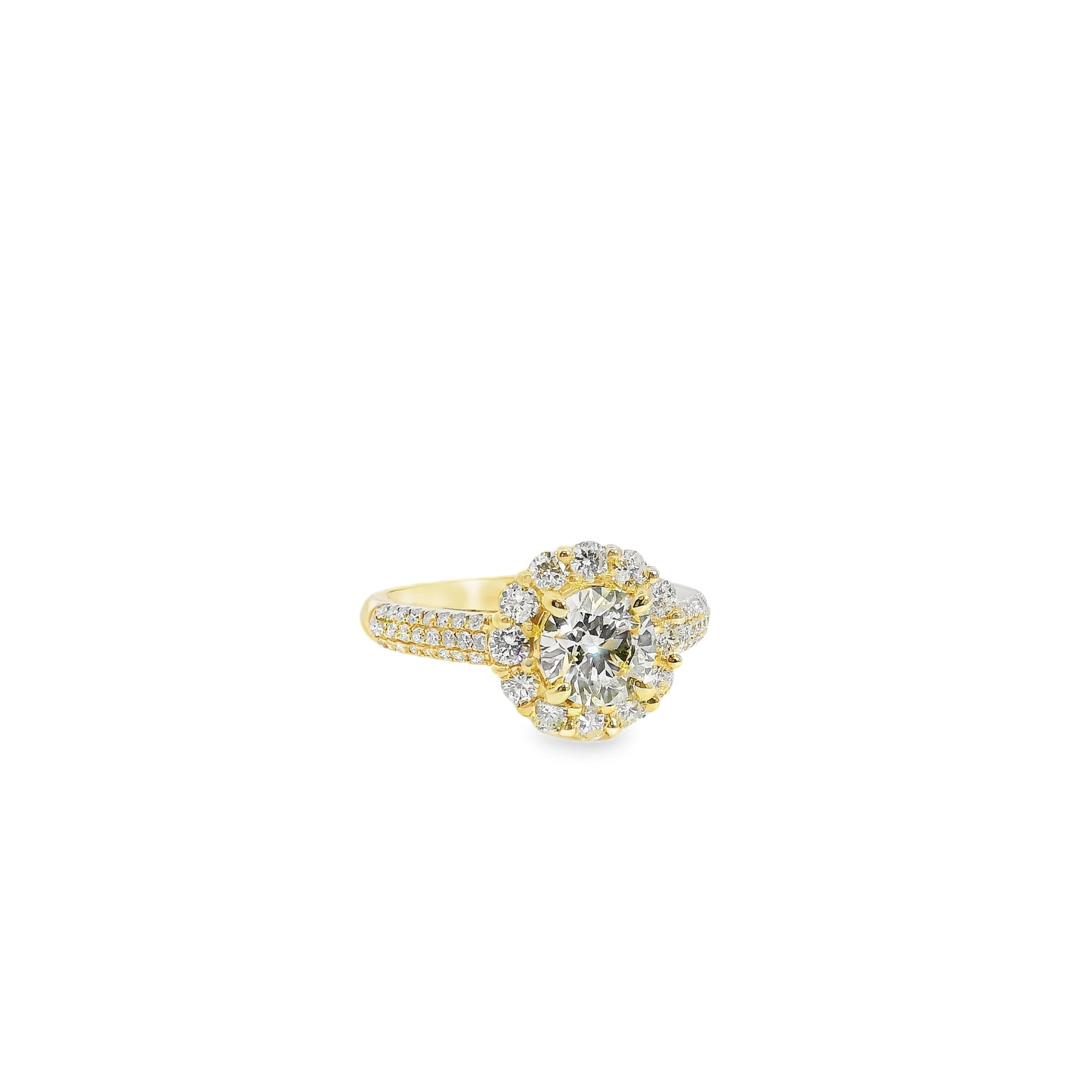 14k Yellow Gold 1.01ct Round Brilliant Diamond Engagement Ring