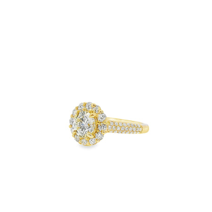 14k Yellow Gold 1.01ct Round Brilliant Diamond Engagement Ring