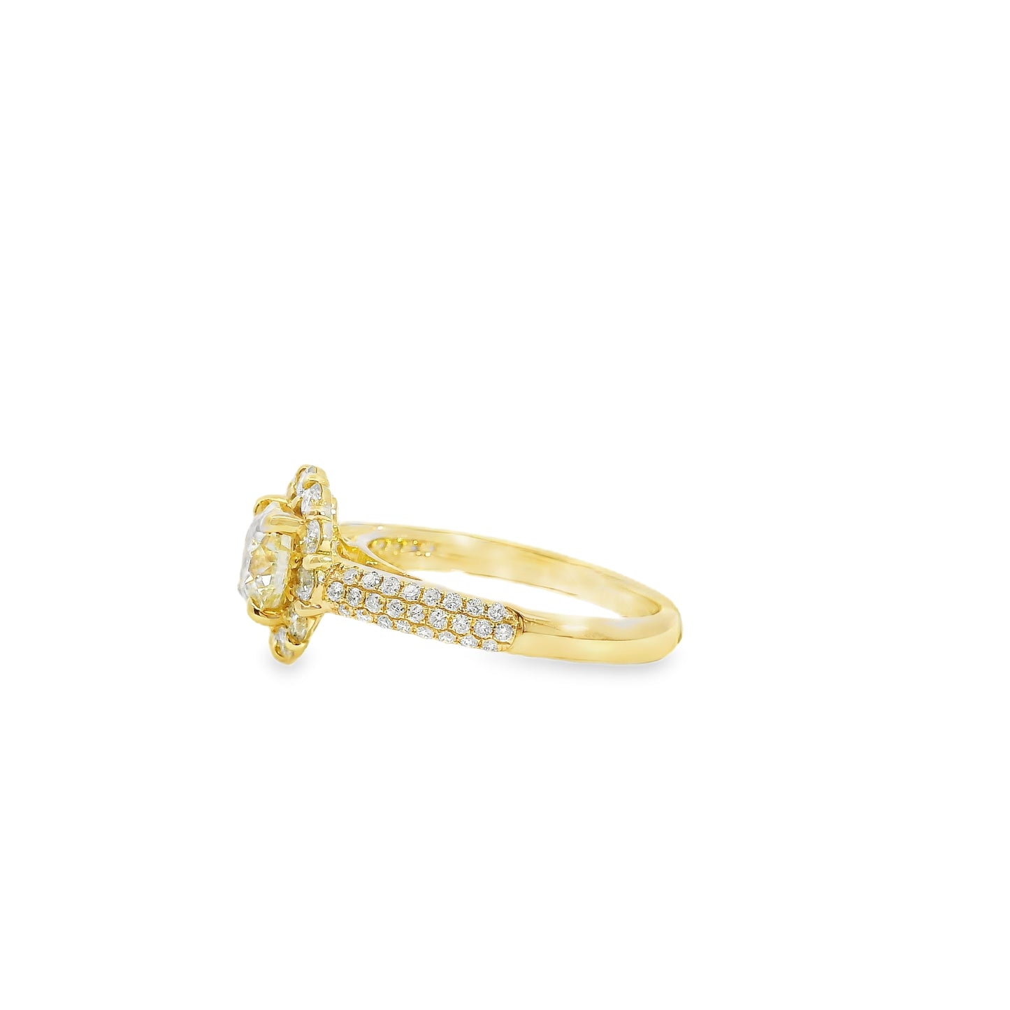 14k Yellow Gold 1.01ct Round Brilliant Diamond Engagement Ring