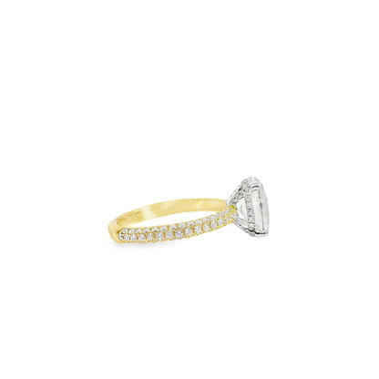 18k White and Yellow Gold GIA Certified 2.01ctw Oval Diamond Ring