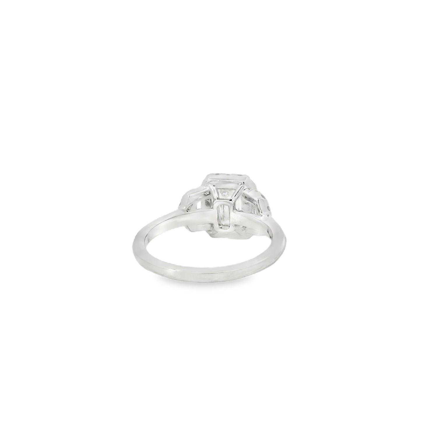 18k White Gold 1.63ctw Emerald Cut Diamond Engagement Ring