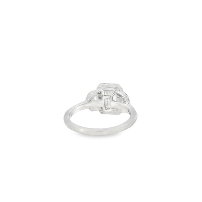 18k White Gold 1.63ctw Emerald Cut Diamond Engagement Ring