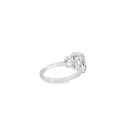 18k White Gold 1.63ctw Emerald Cut Diamond Engagement Ring