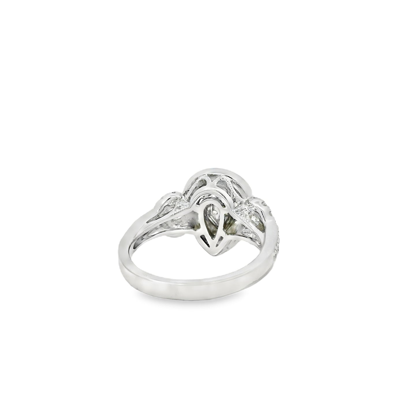 18k White and Yellow Gold 1.47ctw Pear Cut Fancy Yellow Diamond Ring