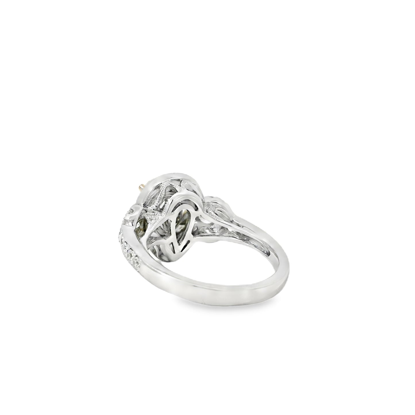 18k White and Yellow Gold 1.47ctw Pear Cut Fancy Yellow Diamond Ring