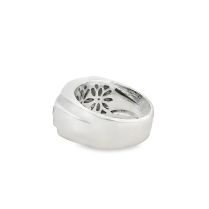 14k White Gold 1.50ctw Blue Round Diamond Ring