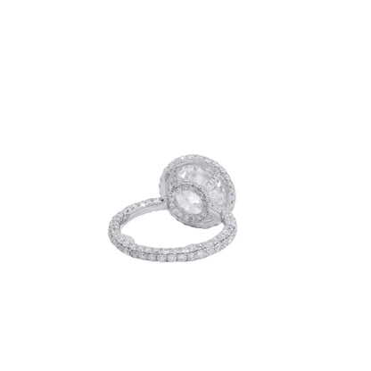 18k White Gold GIA Certified 4.40ct Diamond Engagement Ring