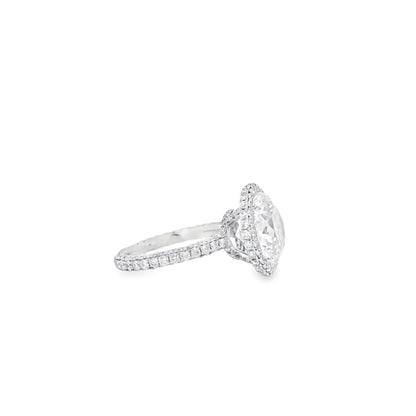 18k White Gold GIA Certified 4.40ct Diamond Engagement Ring