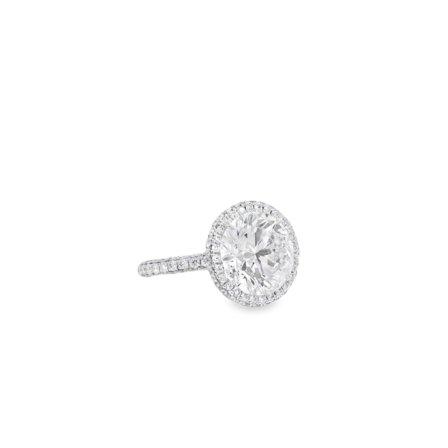 18k White Gold GIA Certified 4.40ct Diamond Engagement Ring