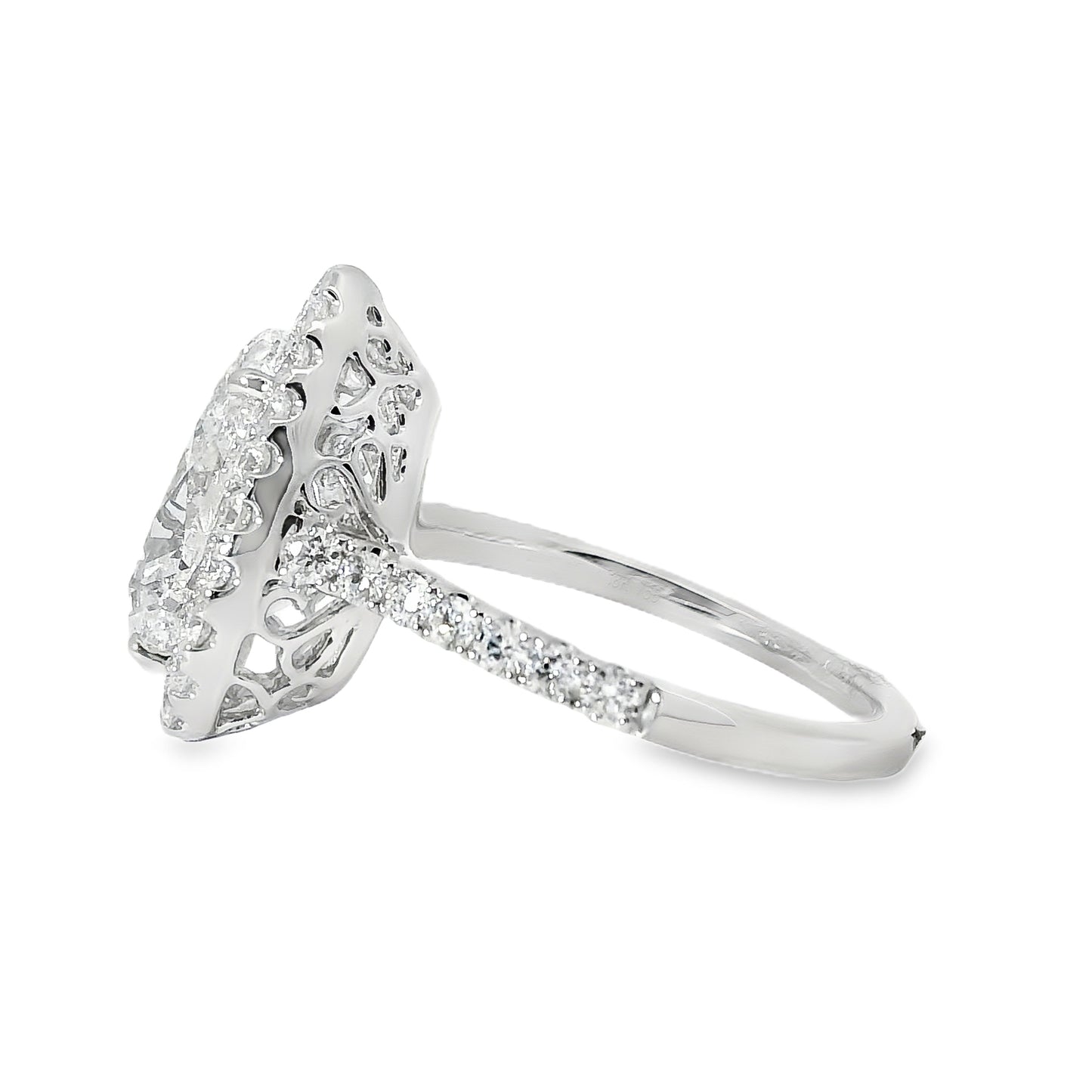 18k White Gold GIA Certified 4.02ct Pear Cut Diamond Engagement Ring