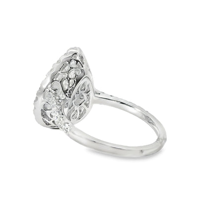 18k White Gold GIA Certified 4.02ct Pear Cut Diamond Engagement Ring
