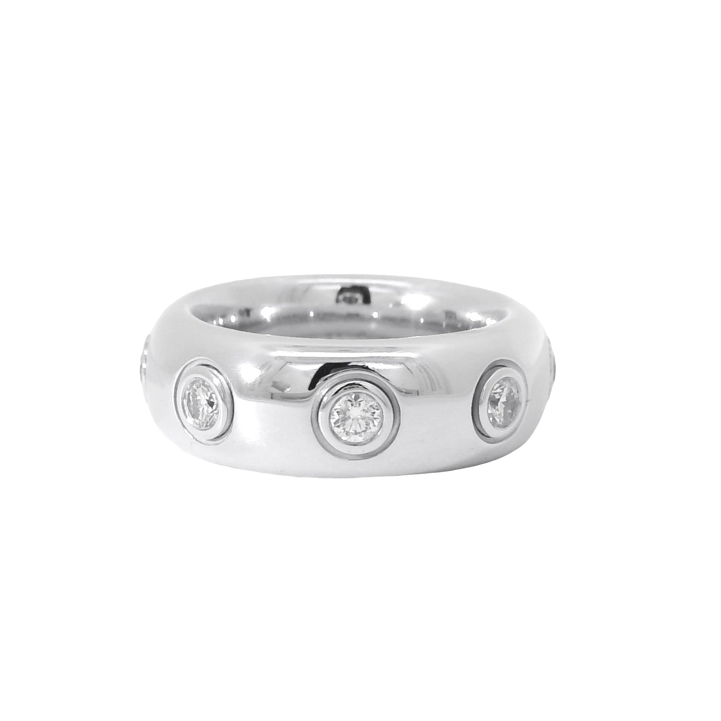 18k White Gold 10.87ct Diamond Thick Band Ring