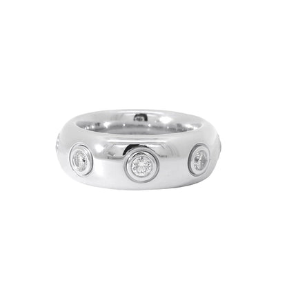 18k White Gold 10.87ct Diamond Thick Band Ring