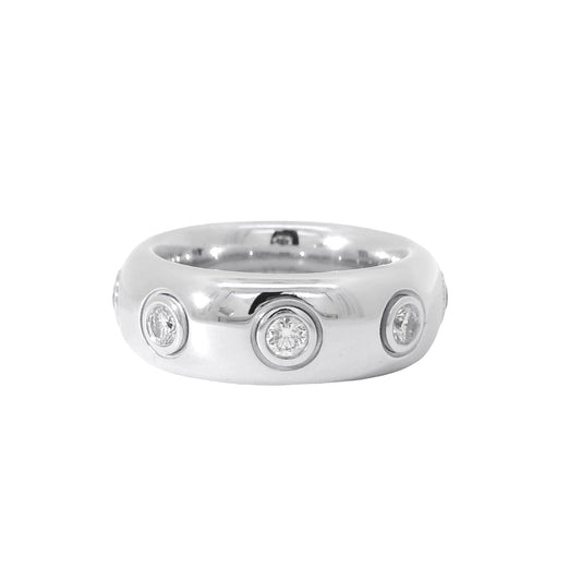 18k White Gold 10.87ct Diamond Thick Band Ring