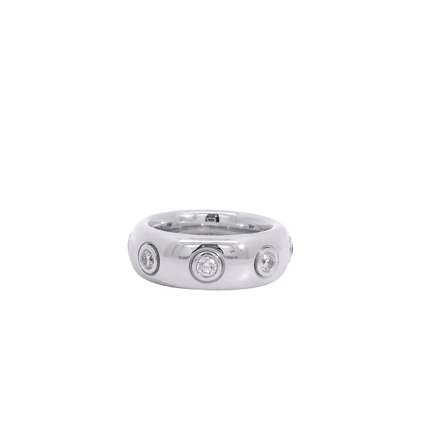 18k White Gold 10.87ct Diamond Thick Band Ring